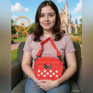 Kids Red Polka Dot Crossbody Bag with Bow Accent